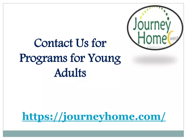 contact us for programs for young adults