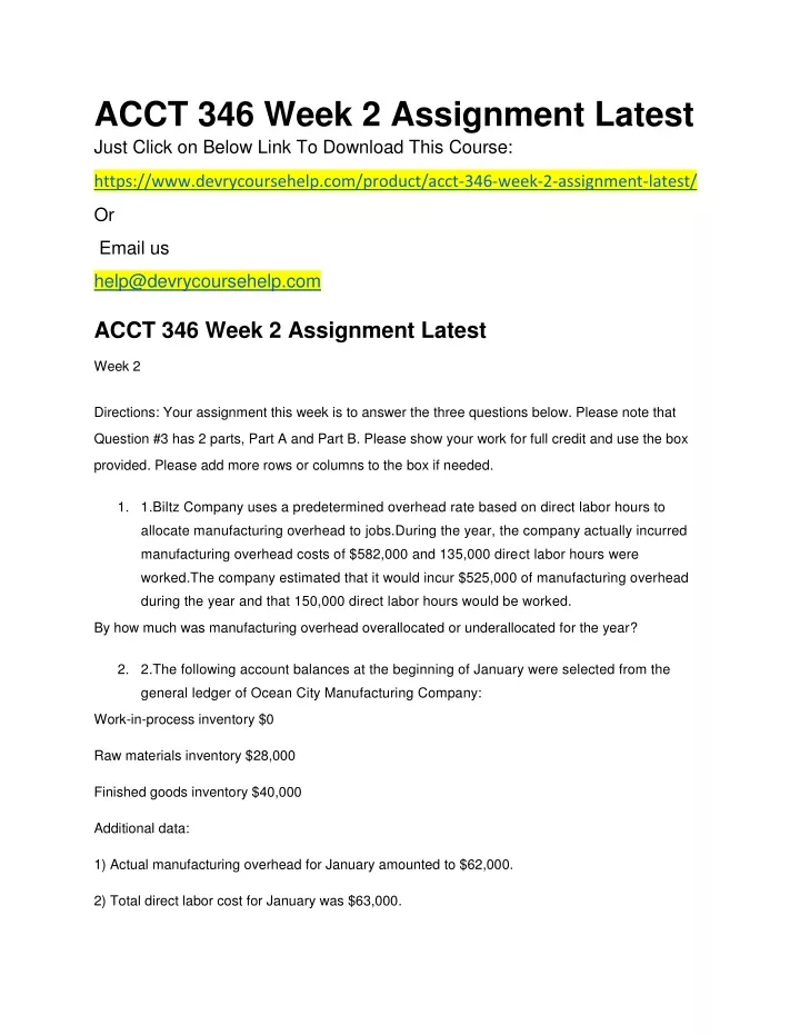 acct 346 week 2 assignment latest just click