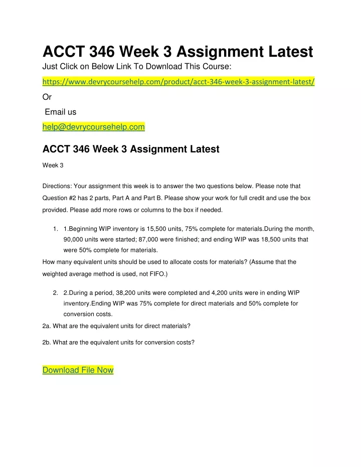 acct 346 week 3 assignment latest just click