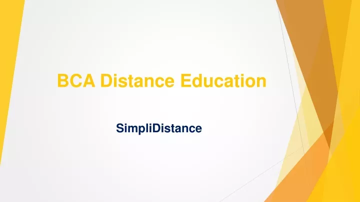 bca distance education
