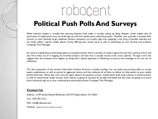 Political Push Polls And Surveys