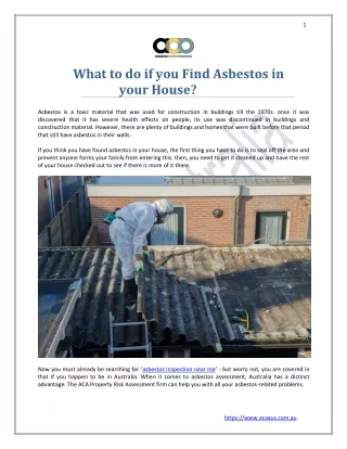 What to do if you Find Asbestos in your House?