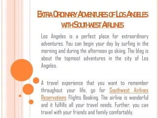 Extra Ordinary Adventures of Los Angeles with Southwest Airlines
