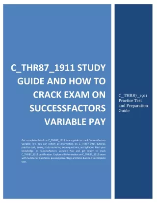 C_THR87_1911 Study Guide and How to Crack Exam on SuccessFactors Variable Pay