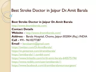 Best Stroke Doctor in Jaipur Dr. Amit Barala