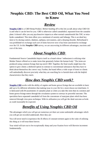 neuphix cbd the best cbd oil what you need to know