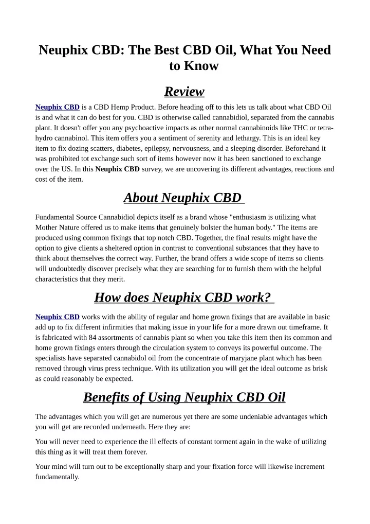 neuphix cbd the best cbd oil what you need to know