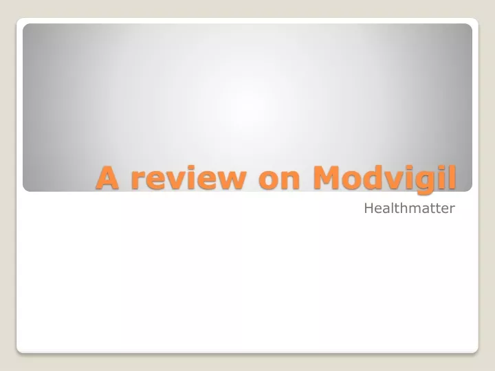 a review on modvigil