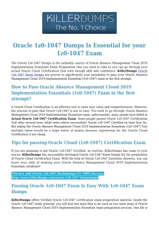 Get Latest Oracle 1z0-1047 Questions PDF by JustCerts