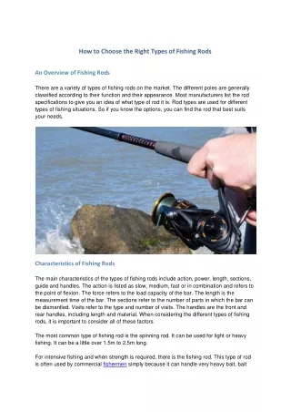 How to Choose the Right Types of Fishing Rods