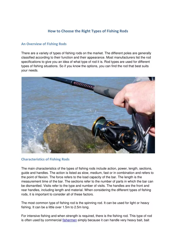 how to choose the right types of fishing rods