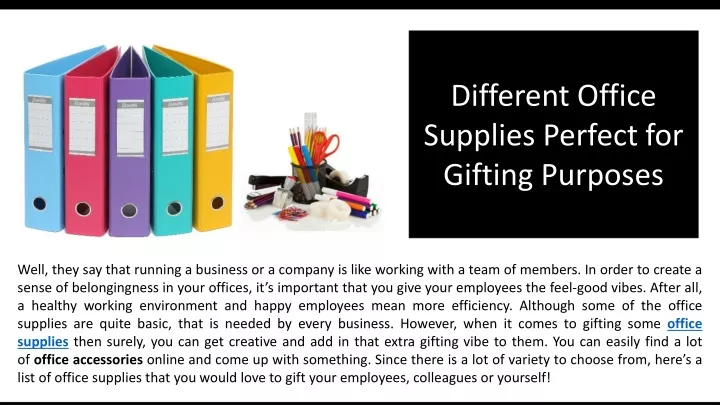 different office supplies perfect for gifting