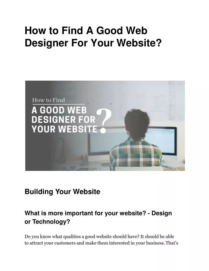 how to find a good web designer for your website
