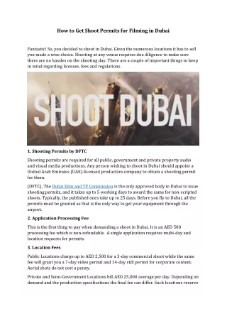 All you need to know about shoot permits in Dubai