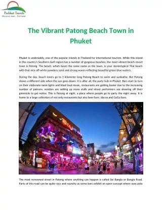 The Vibrant Patong Beach Town in Phuket