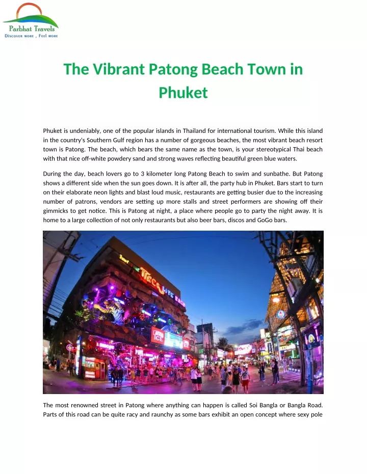 the vibrant patong beach town in phuket
