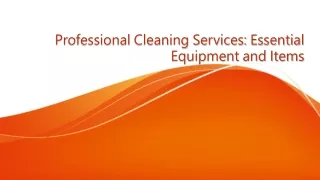 Professional Cleaning Services: Essential Equipment and Items
