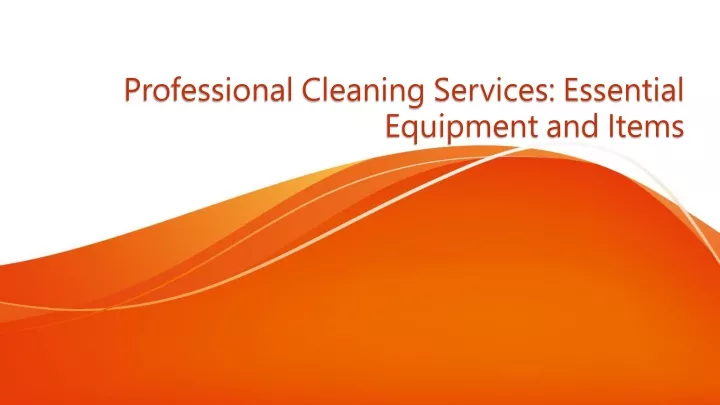 professional cleaning services essential equipment and items