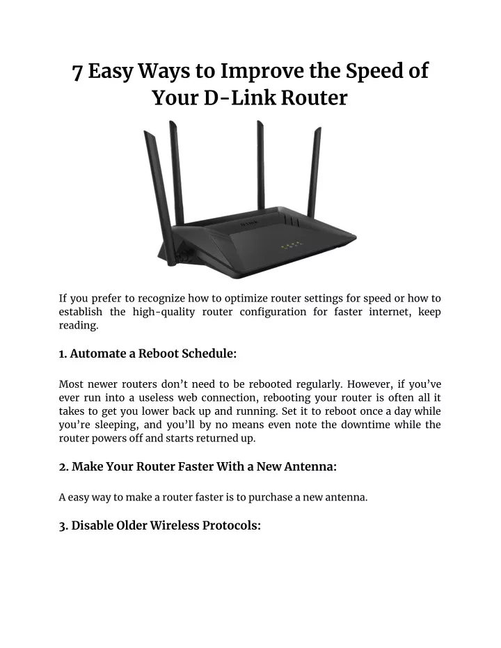 7 easy ways to improve the speed of your d link