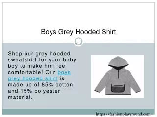 Boys Grey Hooded Shirt