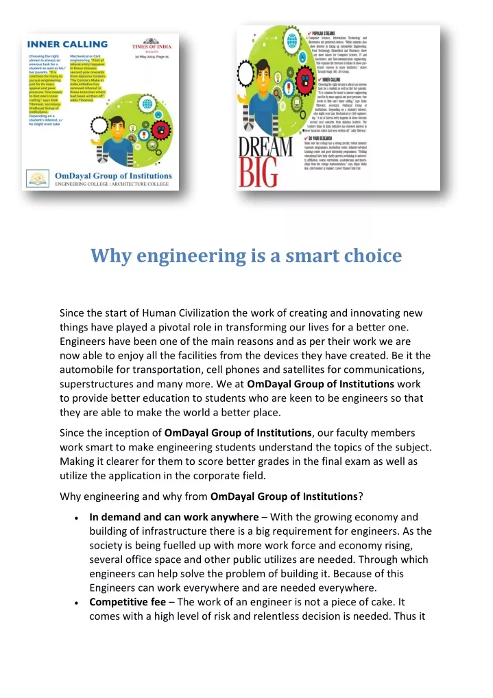 why engineering is a smart choice