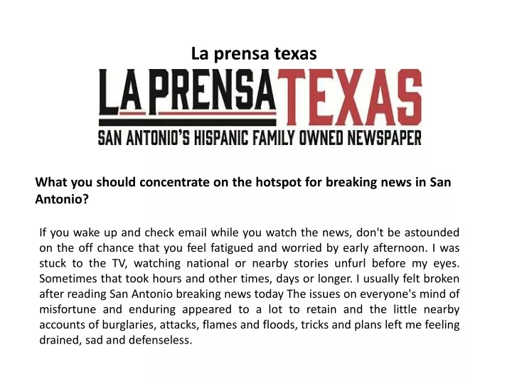 la prensa texas