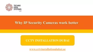 Why IP Security Cameras work better