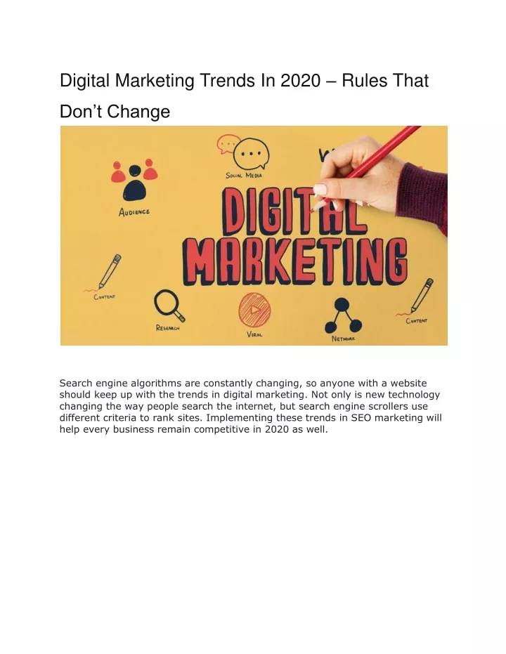 digital marketing trends in 2020 rules that
