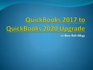 QuickBooks 2017 to QuickBooks 2020 Upgrade