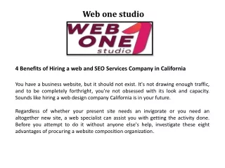 4 Benefits of Hiring a web and SEO Services Company in California