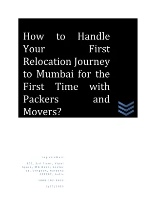 How to Handle Your First Relocation Journey to Mumbai for the First Time with Packers and Movers?