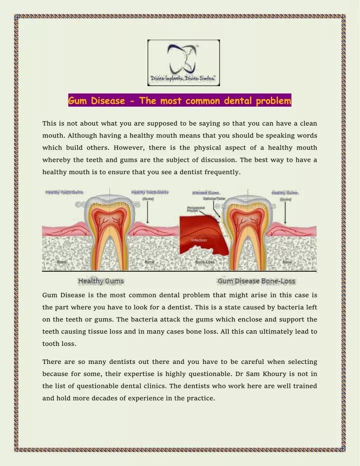 gum disease the most common dental problem