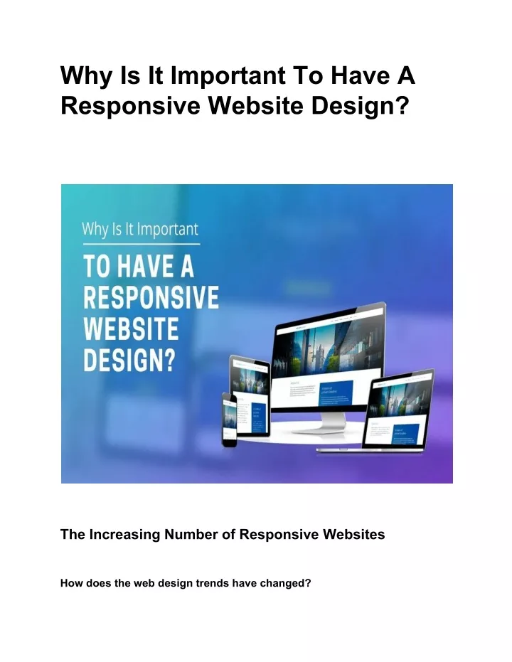 why is it important to have a responsive website