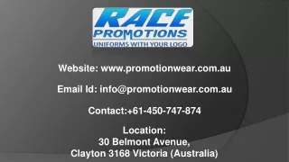 Promotional Uniforms Wear In Australia