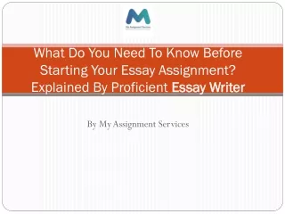 What Do You Need To Know Before Starting Your Essay Assignment?