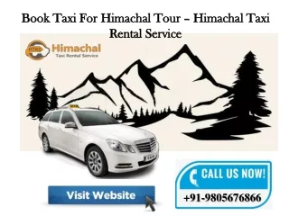 Book Taxi For Himachal Tour – Himachal Taxi Rental Service