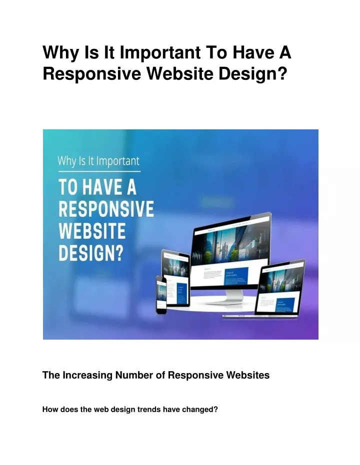 why is it important to have a responsive website design