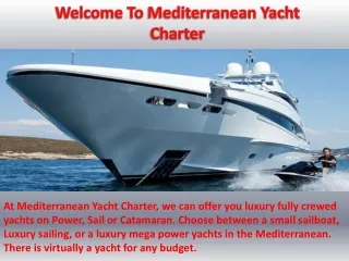 Mediterranean Catamaran Charter