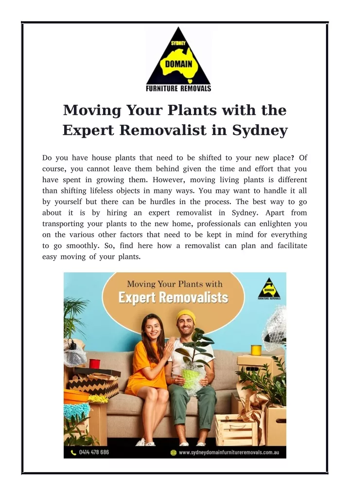 moving your plants with the expert removalist