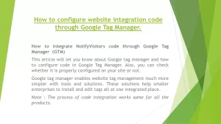 Integrate NotifyVisitors code by Google Tag Manager