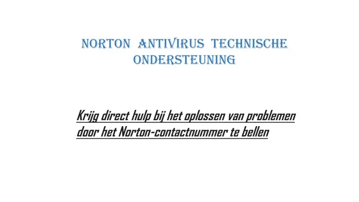 norton antivirus technische ondersteuning