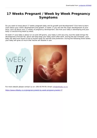 17 weeks pregnancy symptoms