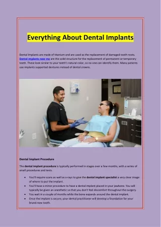 Everything About Dental Implants
