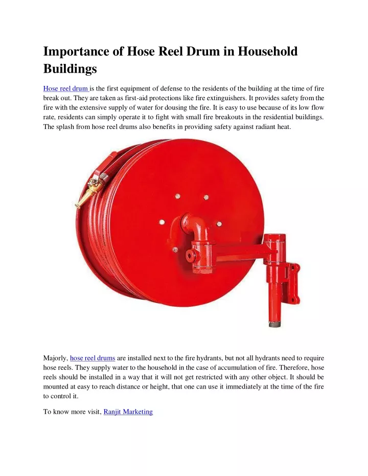 importance of hose reel drum in household