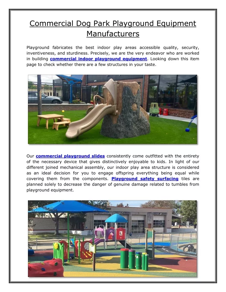 commercial dog park playground equipment