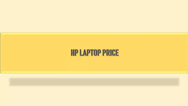hp laptop price