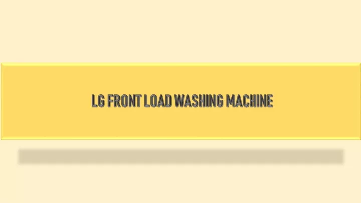 lg front load washing machine