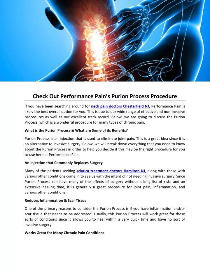 check out performance pain s purion process
