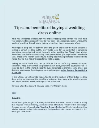 Tips and benefits of buying a wedding dress online