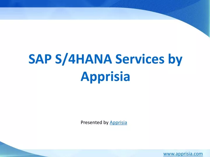 sap s 4hana services by apprisia